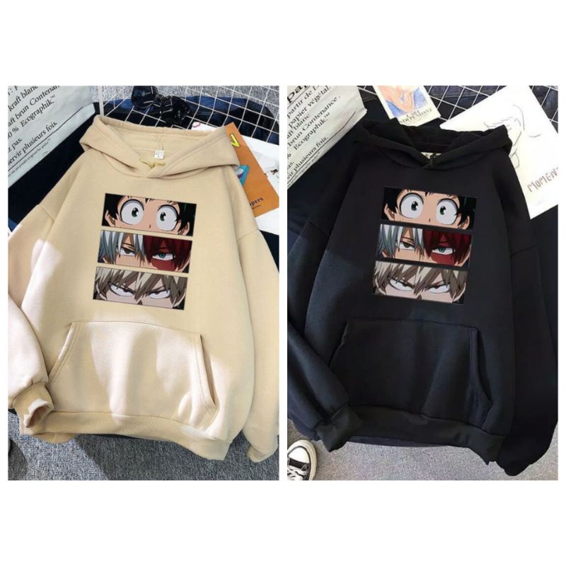 Jaket Hoodie Cowok Cewek Motif Anime Bahan Fleece Wibu Ekonomis