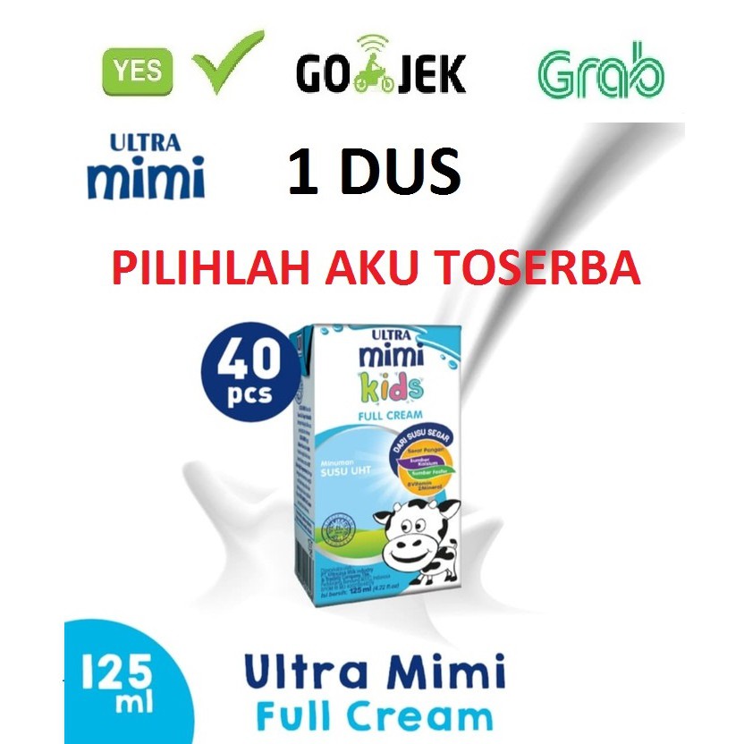 Susu Ultra Mimi Kids FULL CREAM 125 ml - (1 DUS ISI 40) - GOJEK/GRAB