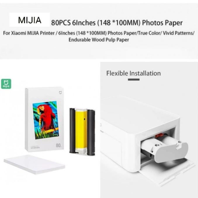 

Mijia Color Photo Paper Refill Set - 80 Sheets Paper And Ink Ribbon -