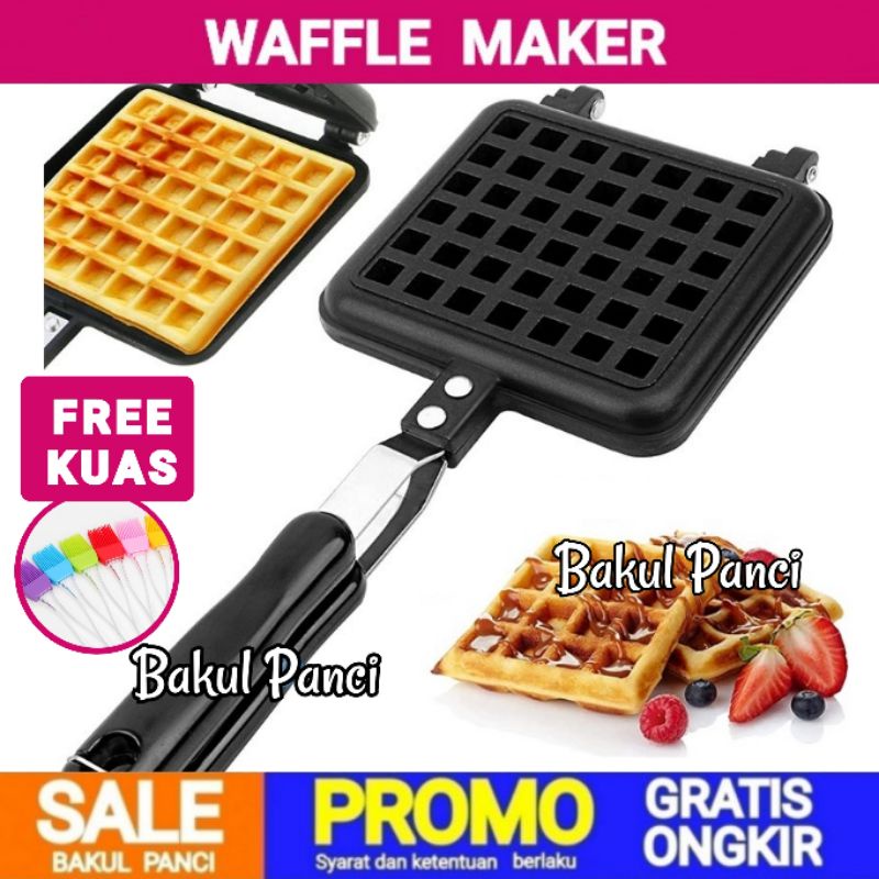 GOHAPPY WAFFLE MAKER SINGLE - CETAKAN KUE WAFFLE CROFFLE MANUAL - DOUBLE WAFFLE - CETAKAN KUE