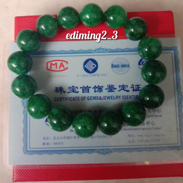 GELANG GIOK ASLI MYANMAR JADE HIJAU TUA
