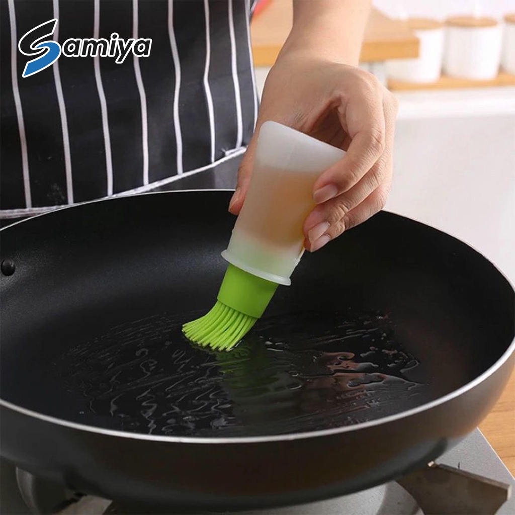 silicone oil bottle brush grill BBQ / kuas botol tempat bumbu minyak panggang kue roti ayam bakar / baking kitchen tool brush kuas sikat silikon