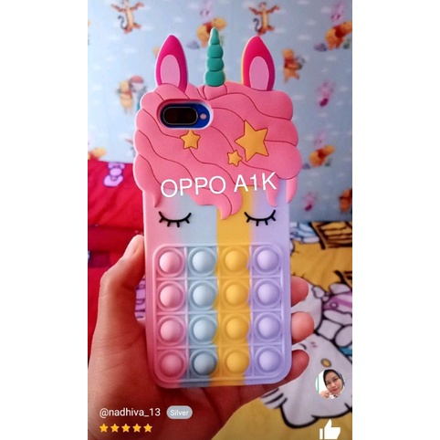 Casing POP IT OPPO A1K SoftCase POP IT 3D Motif Unicorn Kuda Poni