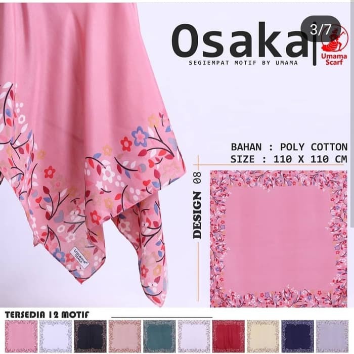 Kerudung Umama/Jilbab Umama/Hijab Segi Empat Motif Osaka