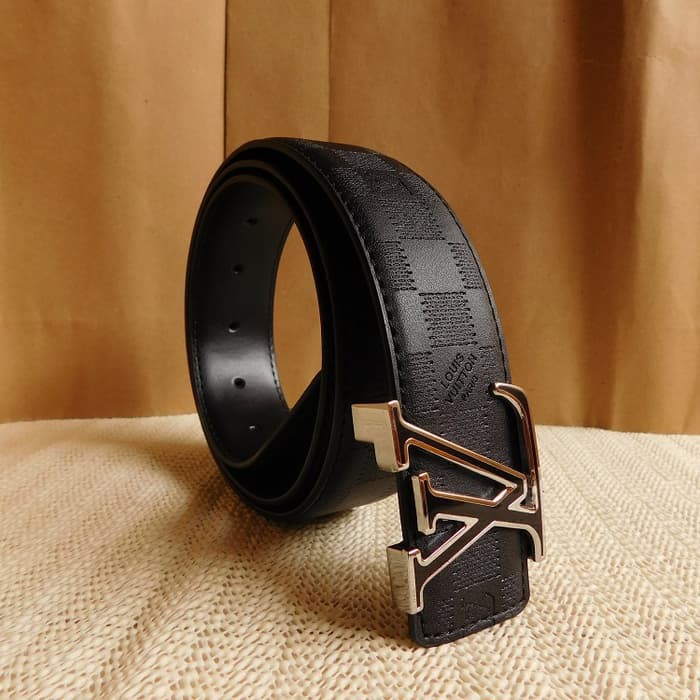 GESPER IKAT PINGGANG KULIT PRIA IMPORT | LOUIS VUITTON LV 13#-1 BLACK