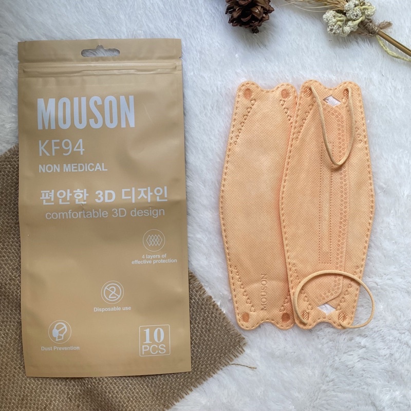 MASKER KF94 MOUSON NUDE ORANGE 4PLY PROTECTIVE MASK KF94