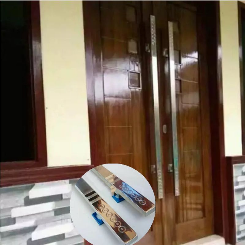 panjang 120cm Gagang pintu rumah Panjang handle pintu rumah stainless 1,2 meter FuLL HITAM