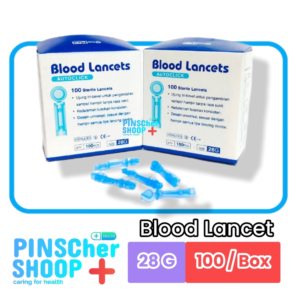 Blood Lancet 28G OneMed Isi 100 Pcs