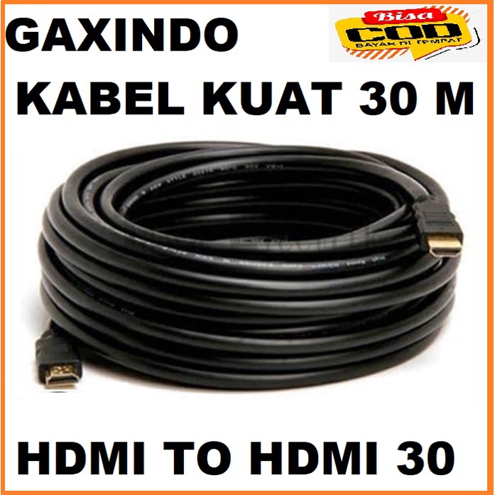 Gaxindo KABEL HDMI To HDMI High Speed High Quality Gold 30 METER-Hitam