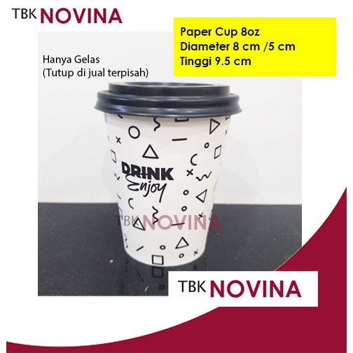 [50PCS] Paper Cup 8oz 50pcs Gelas Kertas Kopi Teh Tahan Panas 240ml Murah Gelas minum