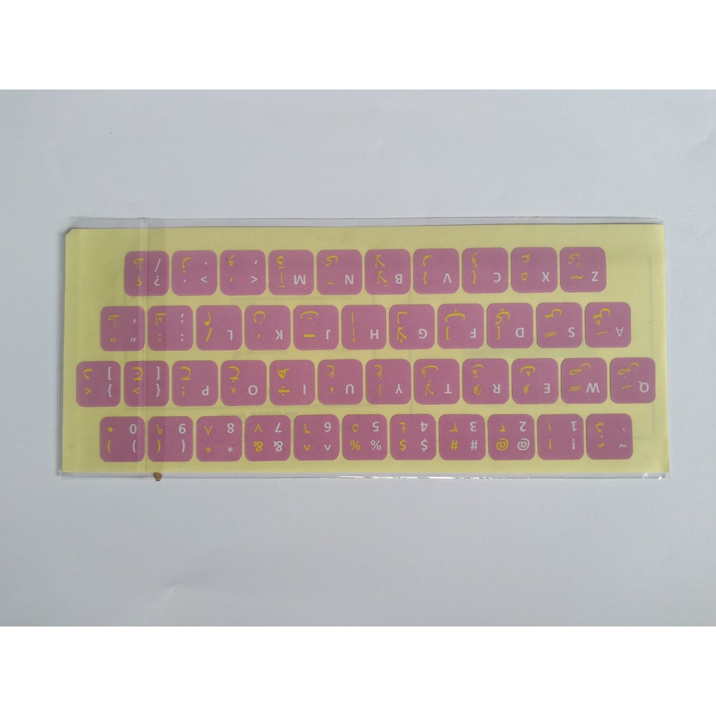 Stiker Keyboard Laptop Warna Tulisan Arabic Cover Universal