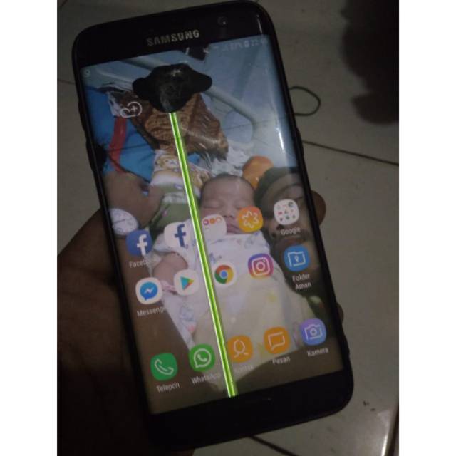 LCD s7 Edge Masih normal minus seperti digambar