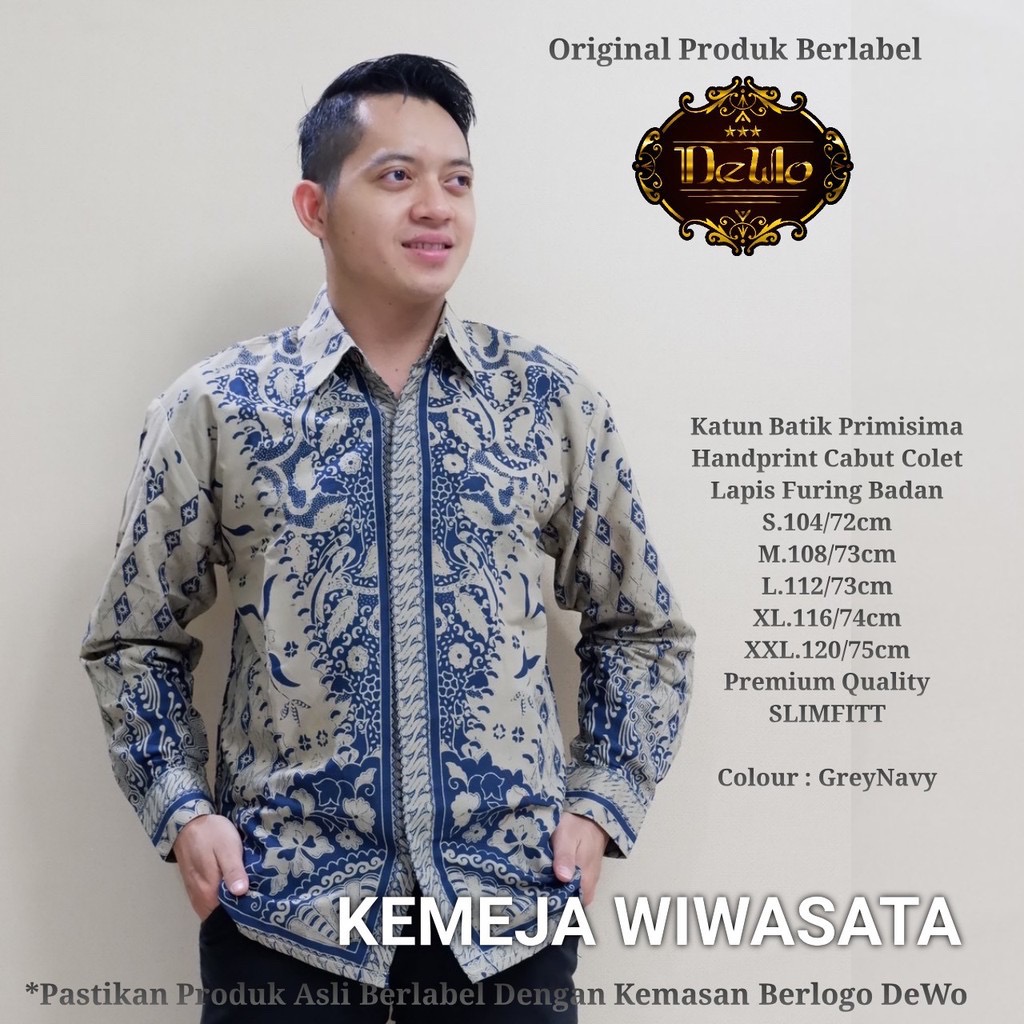 Wiwasata Kemeja Batik Pria Lengan Panjang By Dewo