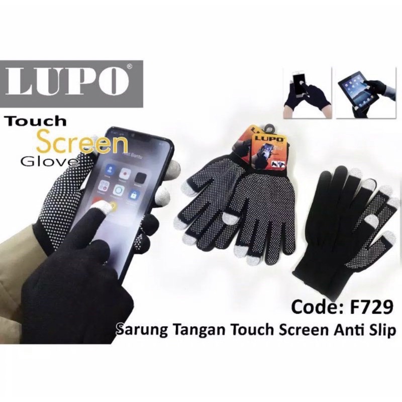 TERNYAMAN sarung tangan touch screen touchscreen  OJOL GOJEK GRAB MOTIF BINTIK ANTISLIP / Sarung Tangan Rajut