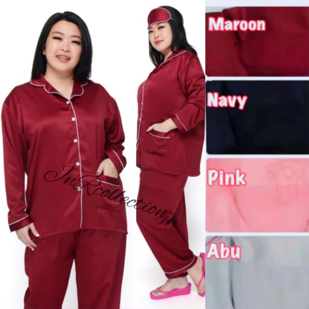 PIYAMA MURAH BAJU TIDUR SATIN VELVET SILK PP JUMBO LD 120