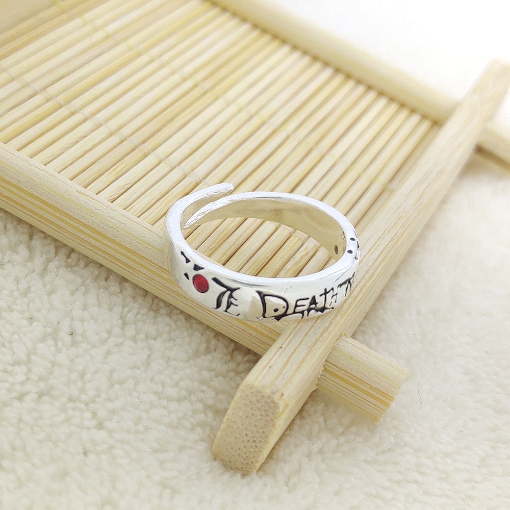 Cincin Adjustable Desain Anime Death Note Yagami Warna Silver Untuk Pria Dan Wanita