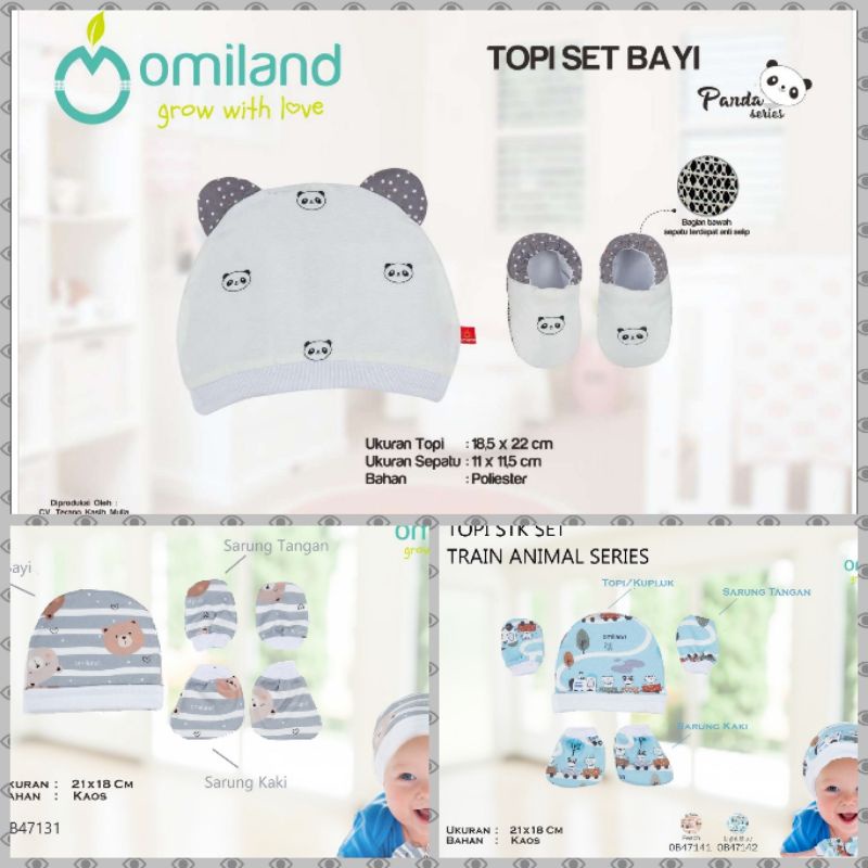 Omiland topi bayi set panda