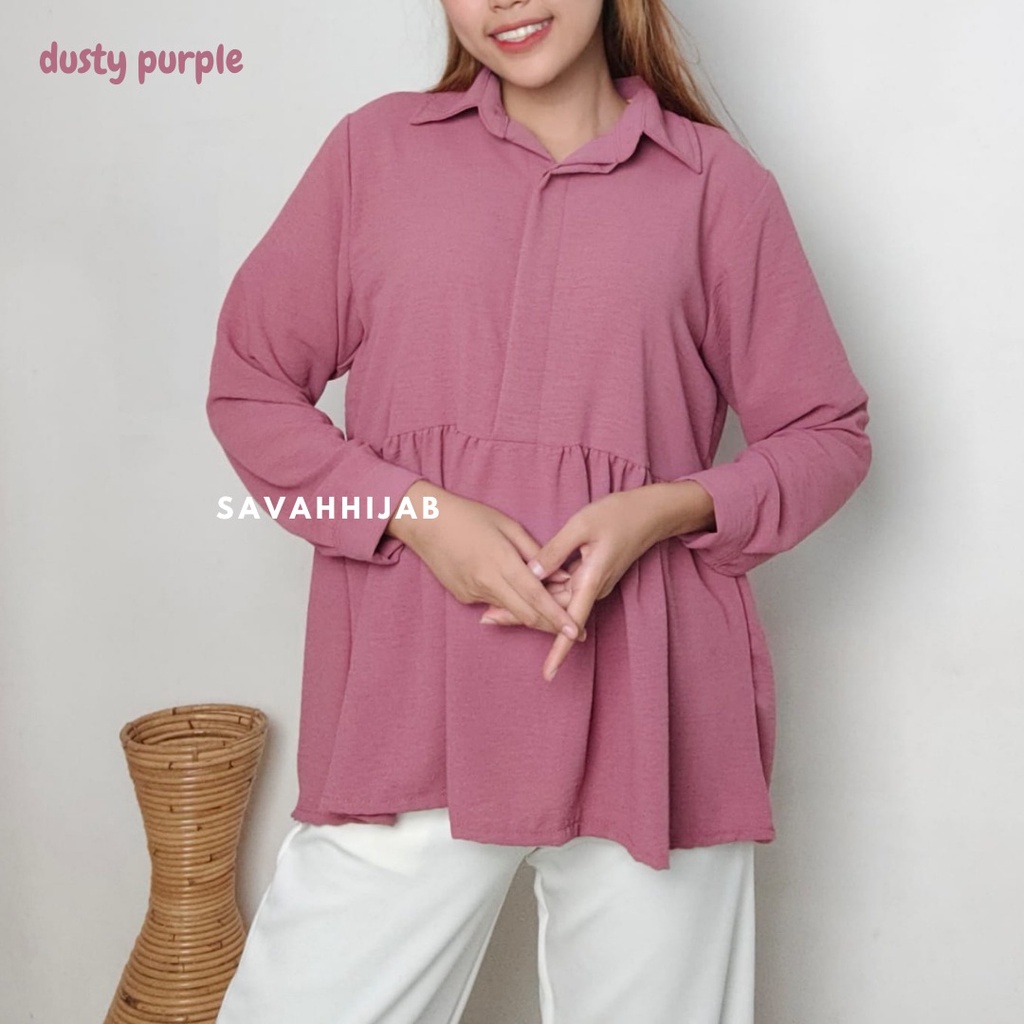 SAVAHHIJAB - 6796 CALLISTA BLOUSE/BLOUSE CRINKLE/BLOUSE WANITA