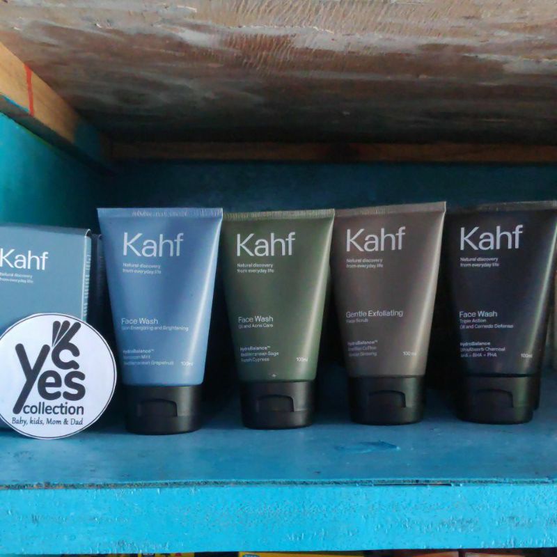 Kahf Face Wash Scrub 100 ml Sabun Cuci Muka Men Cowok Laki Pria Skin Energizing and Brightening Oil Acne Care Gentle Comedo Komedo Charcoal Kaft Kaf Pembersih Wajah Kulit jerawat Berjerawat Normal