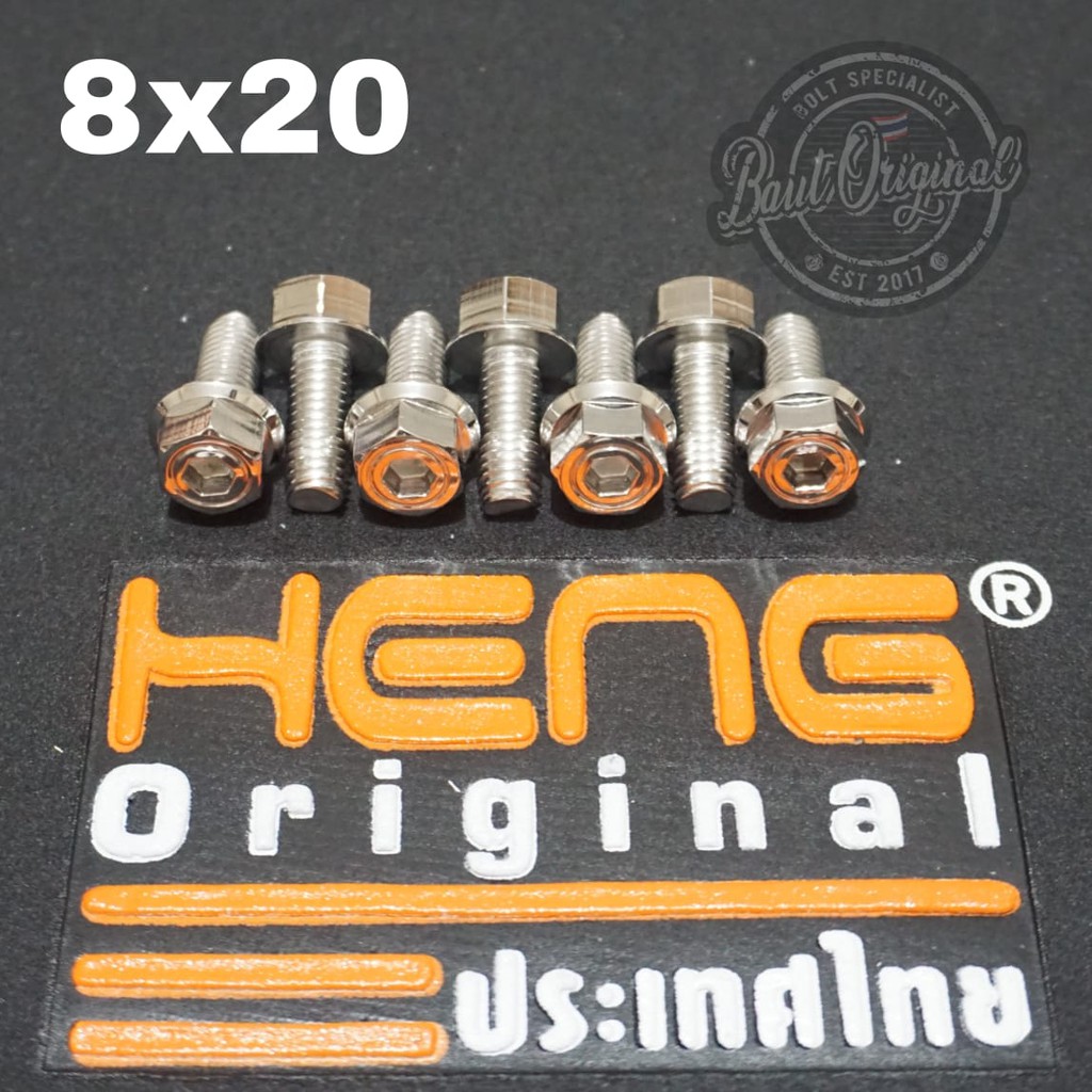 baut probolt 2kunci 2 kunci stainless 8x20 drat 12 panjang 2cm original heng thailand silver