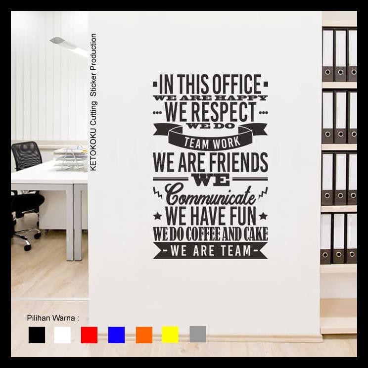 

Harga Terbaik Cutting Sticker Quote In This Office 1 Stiker Kantor Rumah Kamar - Hitam