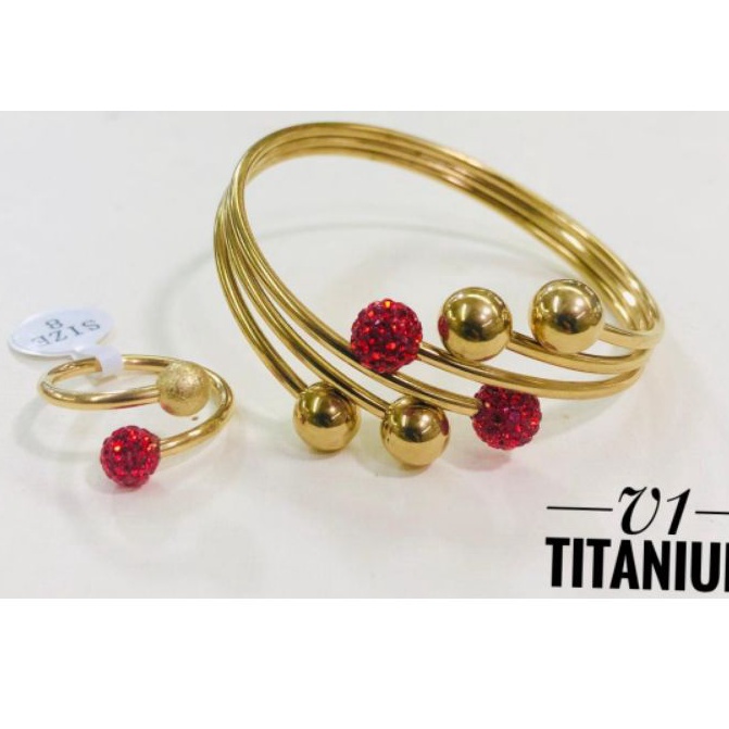 set titanium gelang cincin termurah 2908s