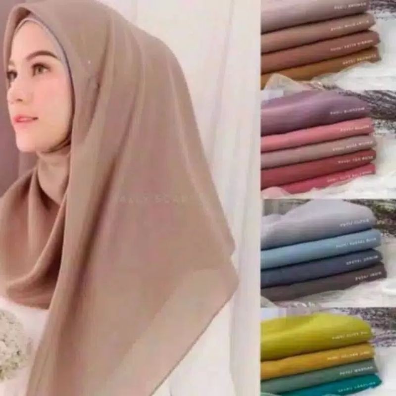 Hijab Segi Empat Paris Polos , Hijab Paris standar 110x110