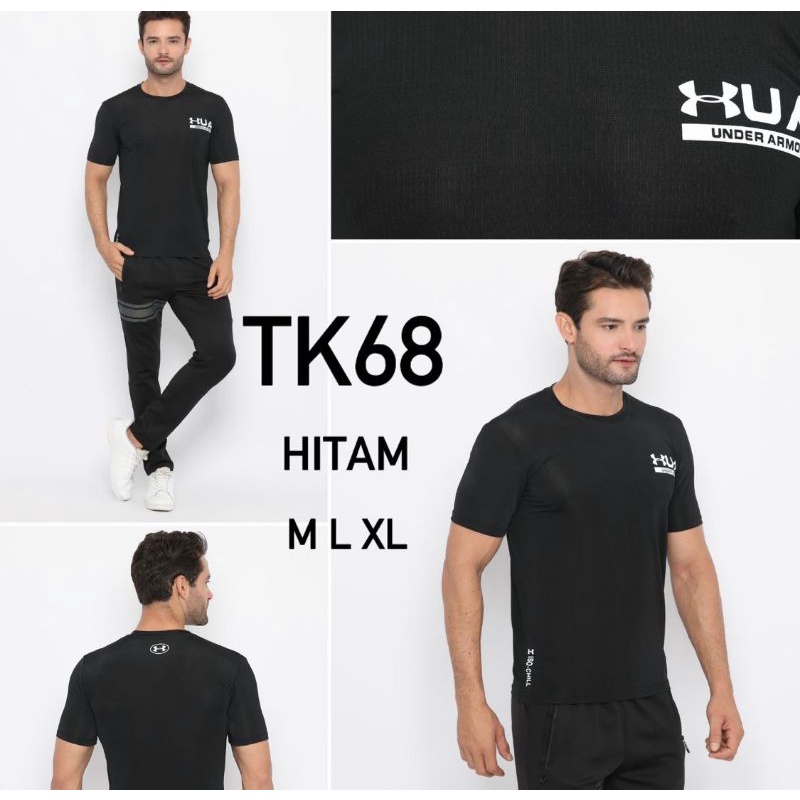 KAOS GYM FITTNES HITAM SLIMFIT PRIA WANITA MURAH