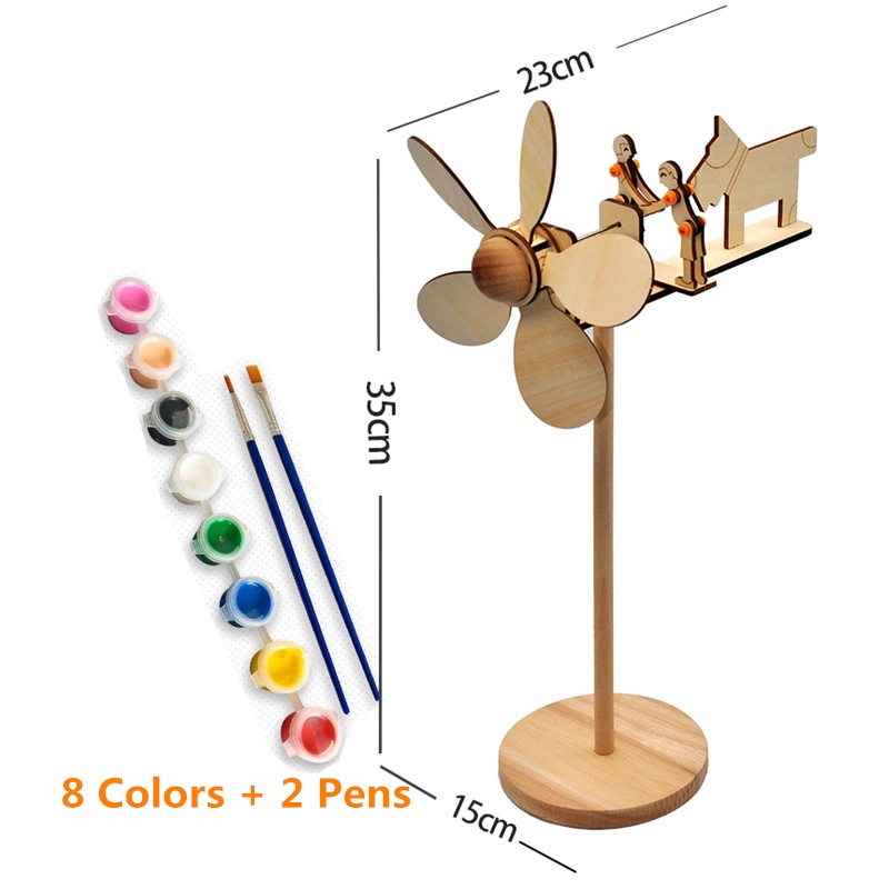 Mainan Puzzle Rakitan Kincir Angin Belanda Handmade DIY Untuk Edukasi Anak