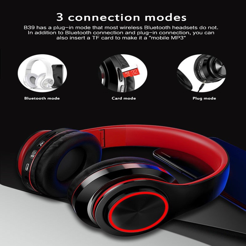 Headphone B39 Headset Wireless Bluetooth 5.0 Radio TF Function