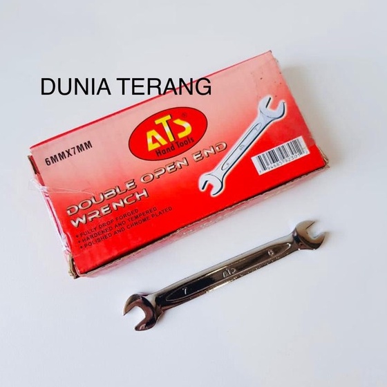 KUNCI PAS ATS 6x7 mm 6 mm 7 mm - Kunci Buka 6mmx7mm - Konci Pas 6-7 - Double Open End Spanner 6mm 7mm ATS