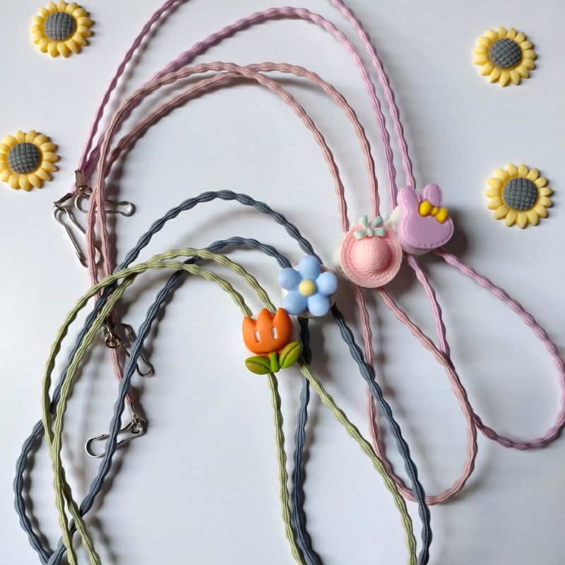 Strap Masker 2in1- Stopper Hiasan Karakter Lucu - Pengait Besar