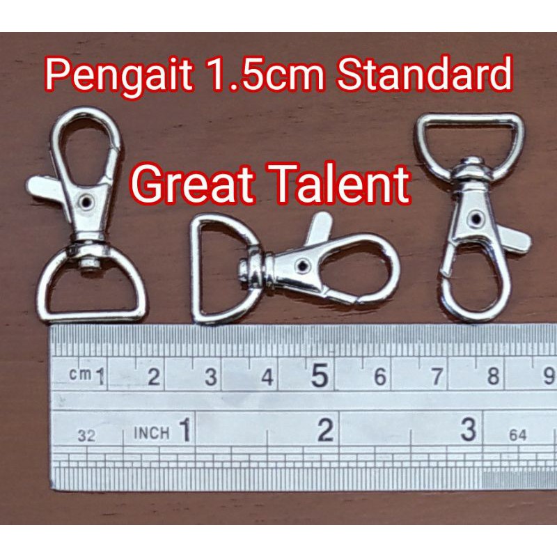 

Pengait Cantolan 1.5cm Standard Eceran - Cantelan Tali ID Card - Kew Kew Kait Pita Lanyard - 1 pcs