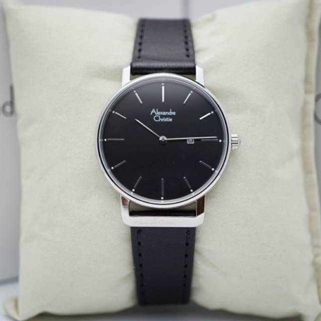 Jam Tangan Wanita Alexandre Christie AC 8572 Silver Black.Original
