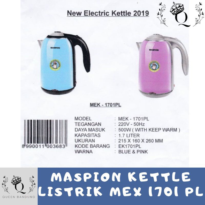 Maspion Kettle Electric MEX 1701 PL