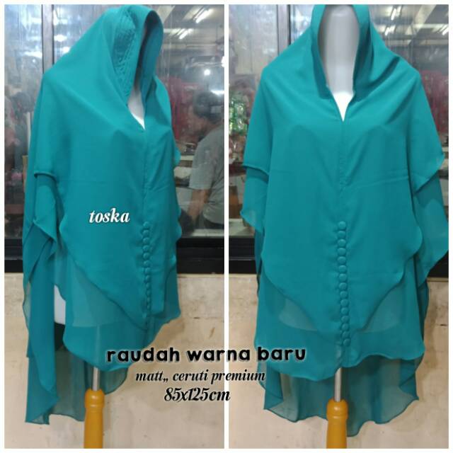 Jilbab Khimar Bahan Ceruty Warna Lemon-2