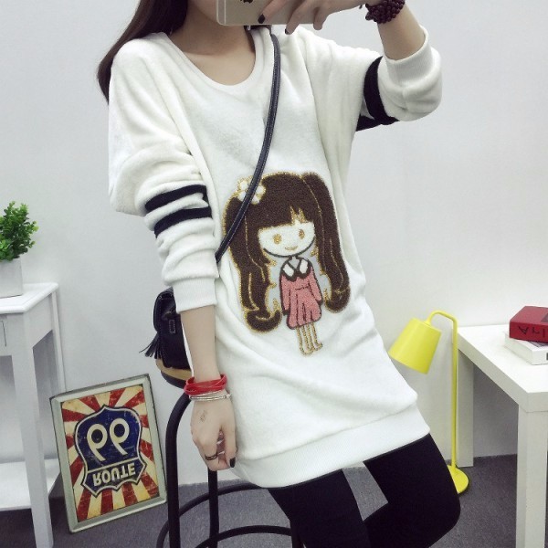 Winter Sweater Baju Rajut Coat Jaket Pakaian Wanita Korea Putih White