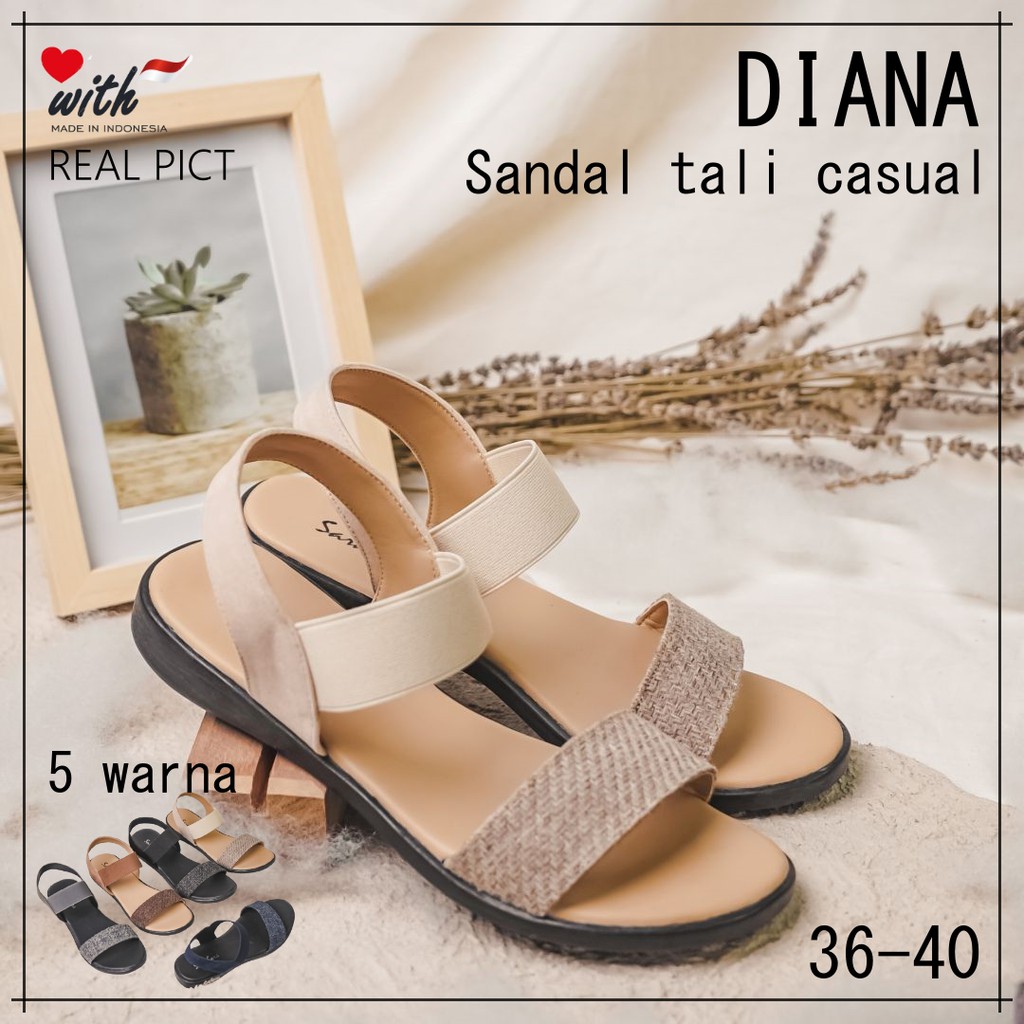 Sara Sara DIANA Sandal flat tali wanita casual backstrap murah terbaru