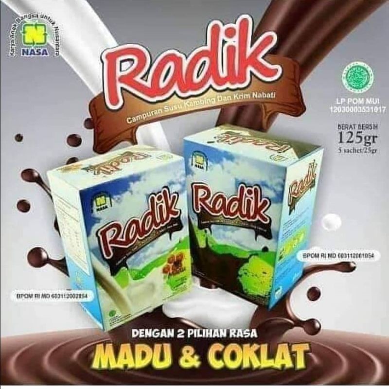 

Susu Radik Coklat Madu Susu Kambing Bubuk Krim Nabati, Nasa Herbal Original