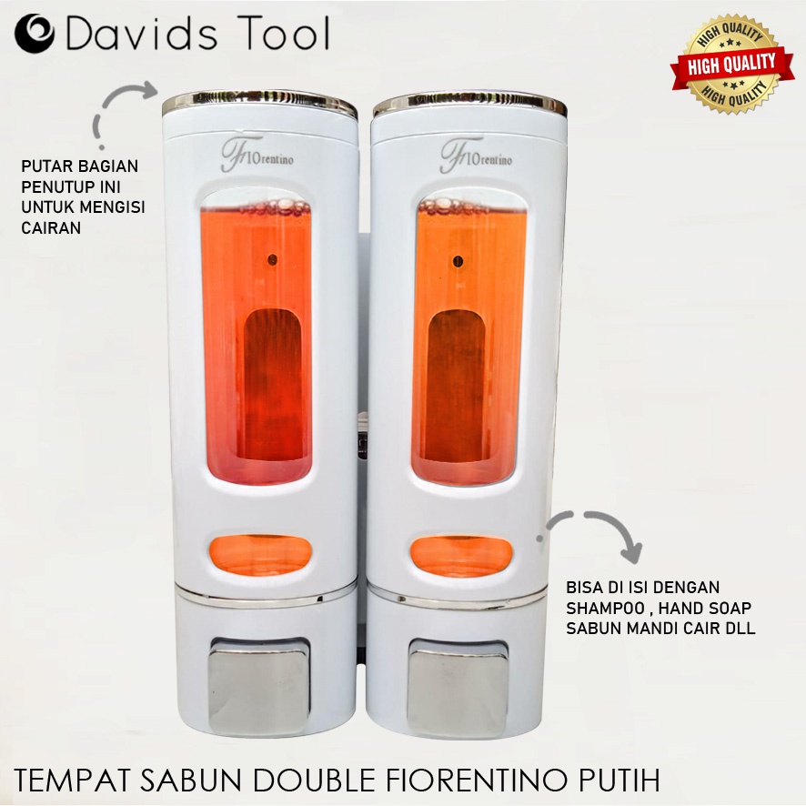 Tempat Sabun Cair Dinding Soap Dispenser Tempel Shampo Sampo Bulat Double Fiorentino F502B