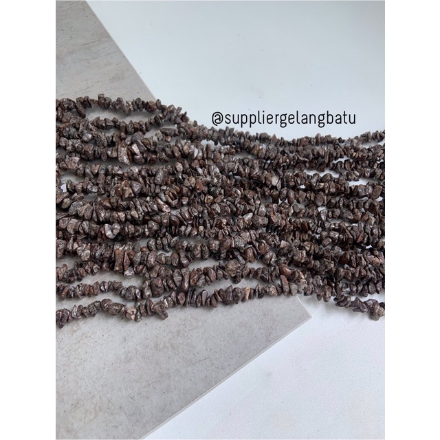 kerikil Batu DARK BROWN CORAL 1cm natural coklat renteng aksesoris bahan kalung gelang anting strap mask kerajinan tangan craft citayam fashion week etink vintage elegan bali