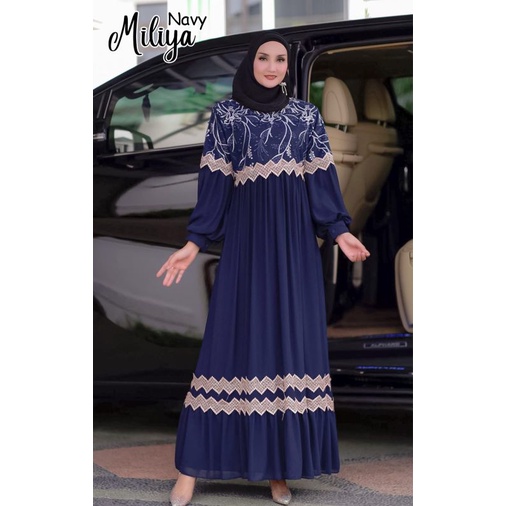 Miliya Gamis Pesta Brukat Cerutty Babydoll gaun pesta muslimah wisuda walimatul