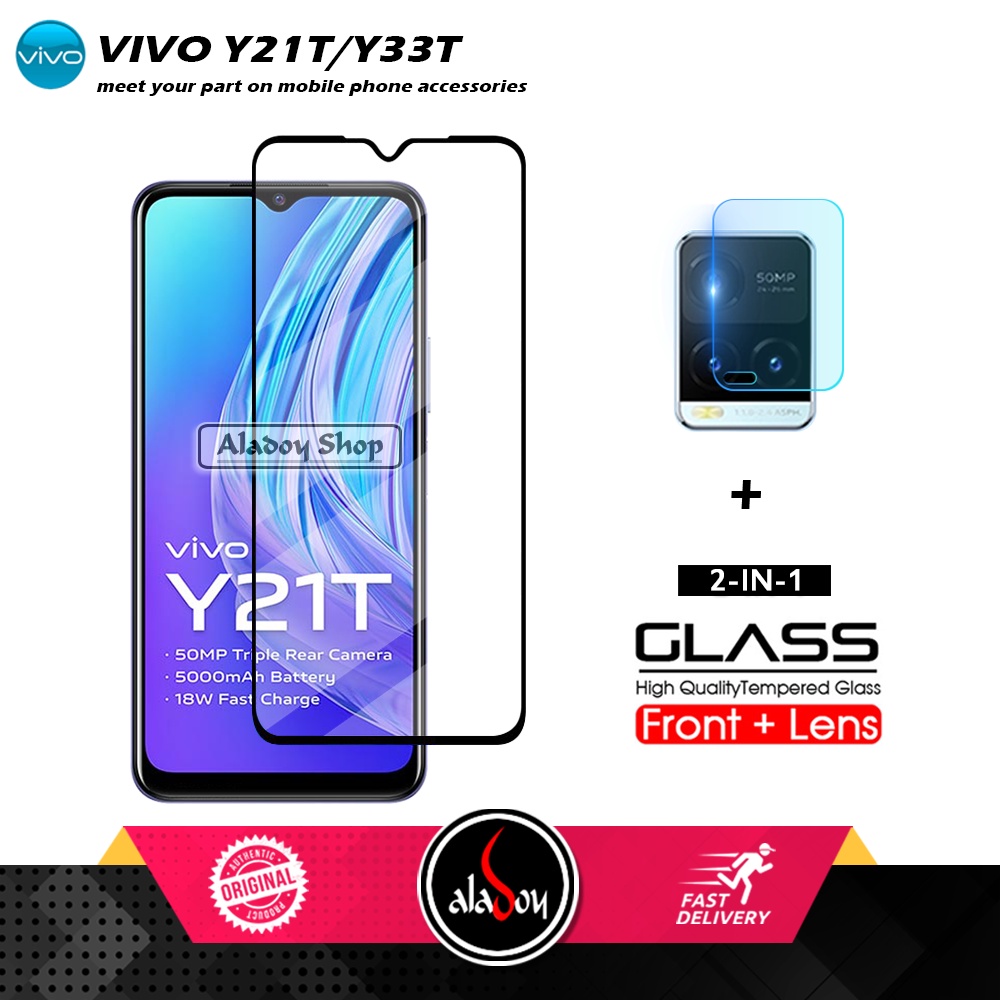 PAKET Tempered Glass Layar Vivo Y21T / Y33T Free Tempered Glass Camera