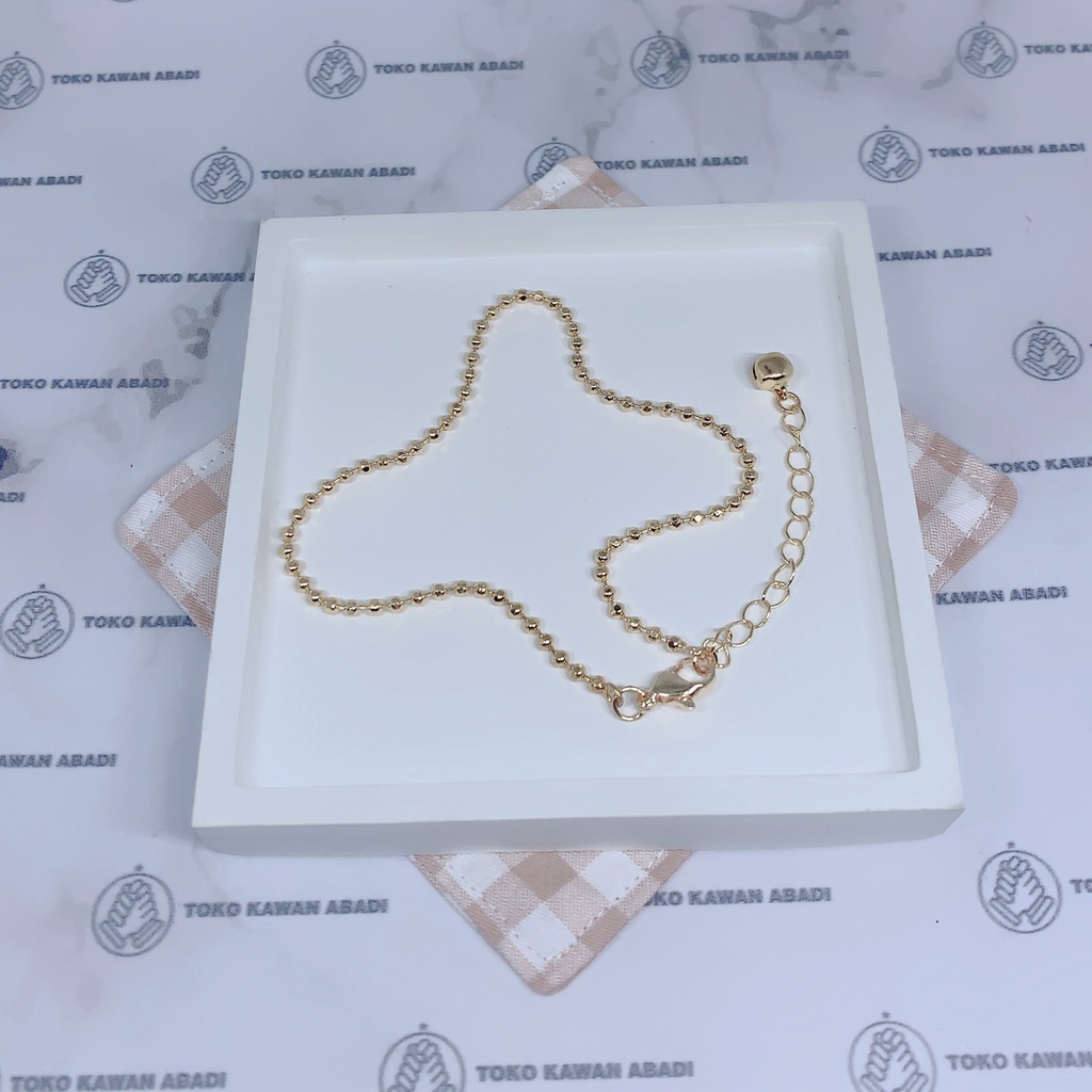 Xuping Gold Gelang Kaki Wanita Motif Rantai Biji Lada Anti Karat *12