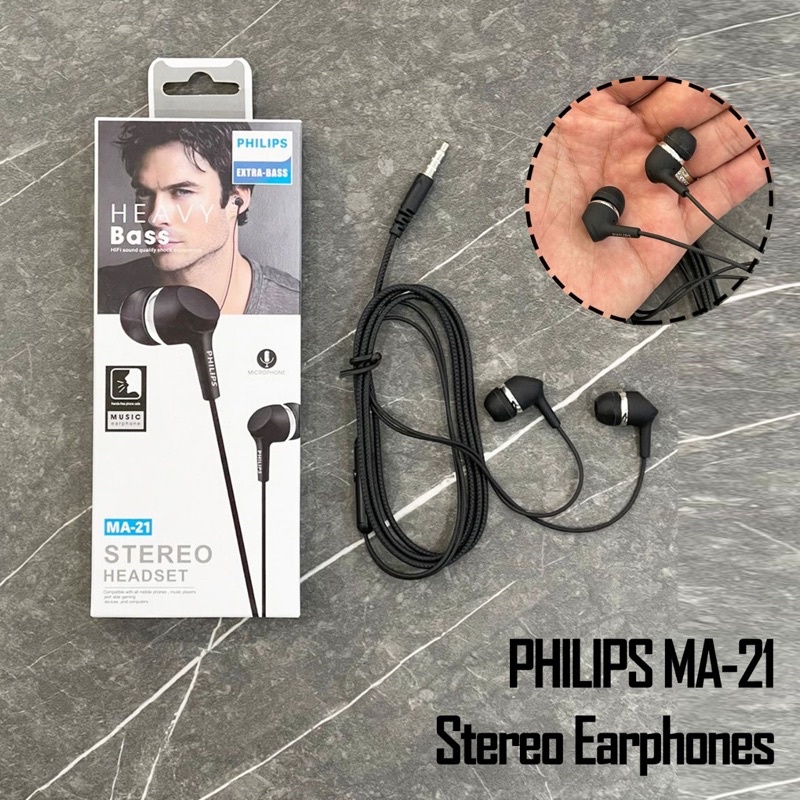 Ready Headset PHILIPS MA-21 EXTRA BASS Handsfree PHILIPS MA21 EXTRABASS Earphone PHILIPS MA-21 EXTRA BASS