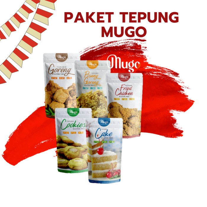 

BISA COD Paket Tepung Gluten Free MUGO (Cake, Cookies, Bumbu, Fried Chicken)