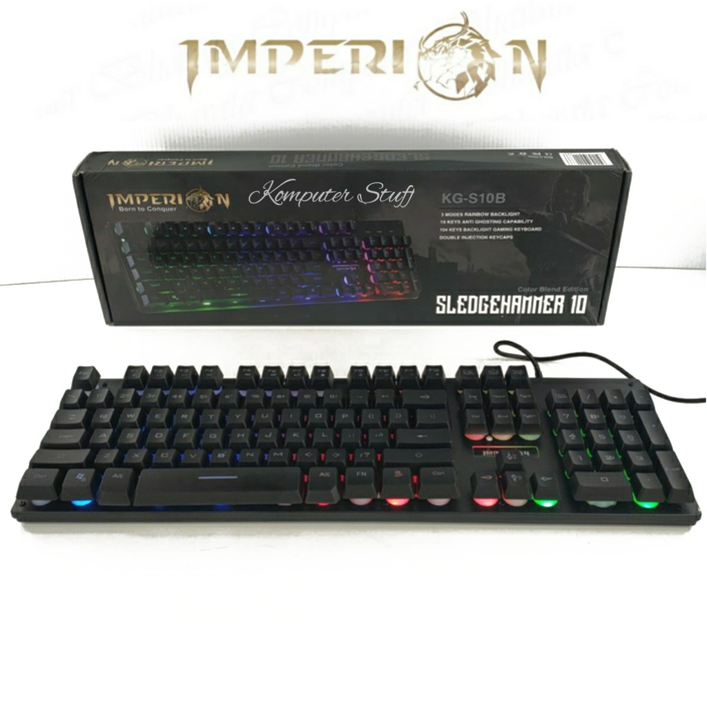 Imperion Keyboard Gaming RGB Sledgehammer 10 KG-S10B Backlight USB Kabel