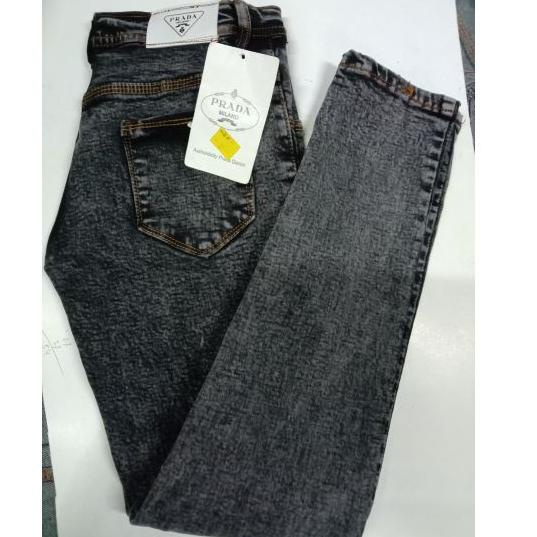 Murah Celana jeans wanita skinny  PRADA soft jeans BLACKSNOW//iceblue//navy//hitam//putih(spray)