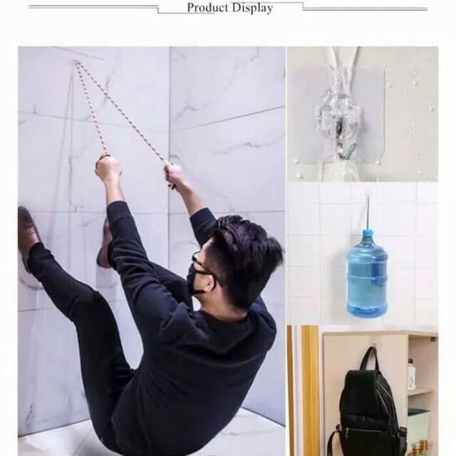 7PCS Gantungan Baju Tempel Hanger Kail Kuat Murah Serbaguna Model Vacuum