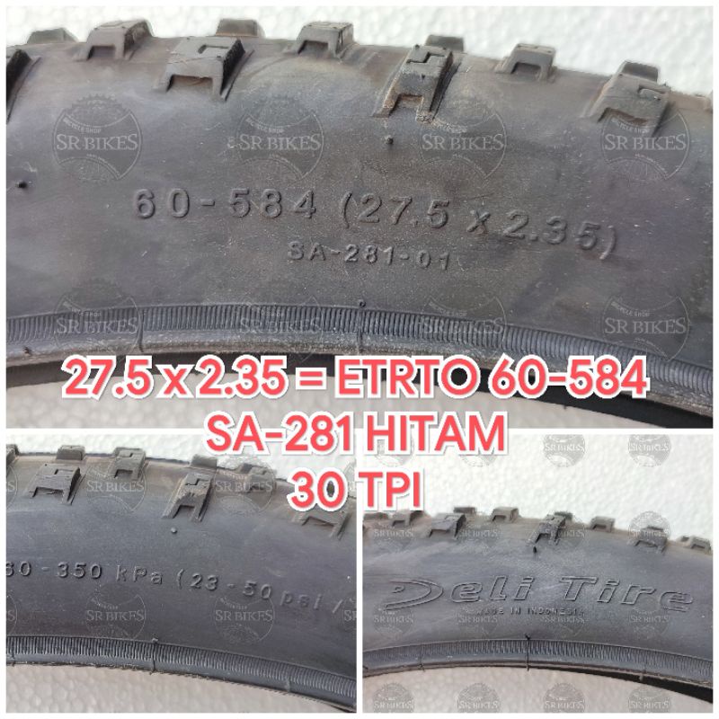 Ban Luar 27.5 x 2.35 Sepeda MTB Gunung. DELI TIRE SWALLOW